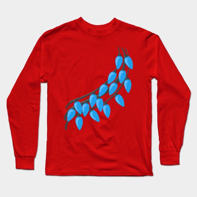 Triple String of Blue Holiday Lights for Life Day Long Sleeve T-Shirt by CrysOdenkirk